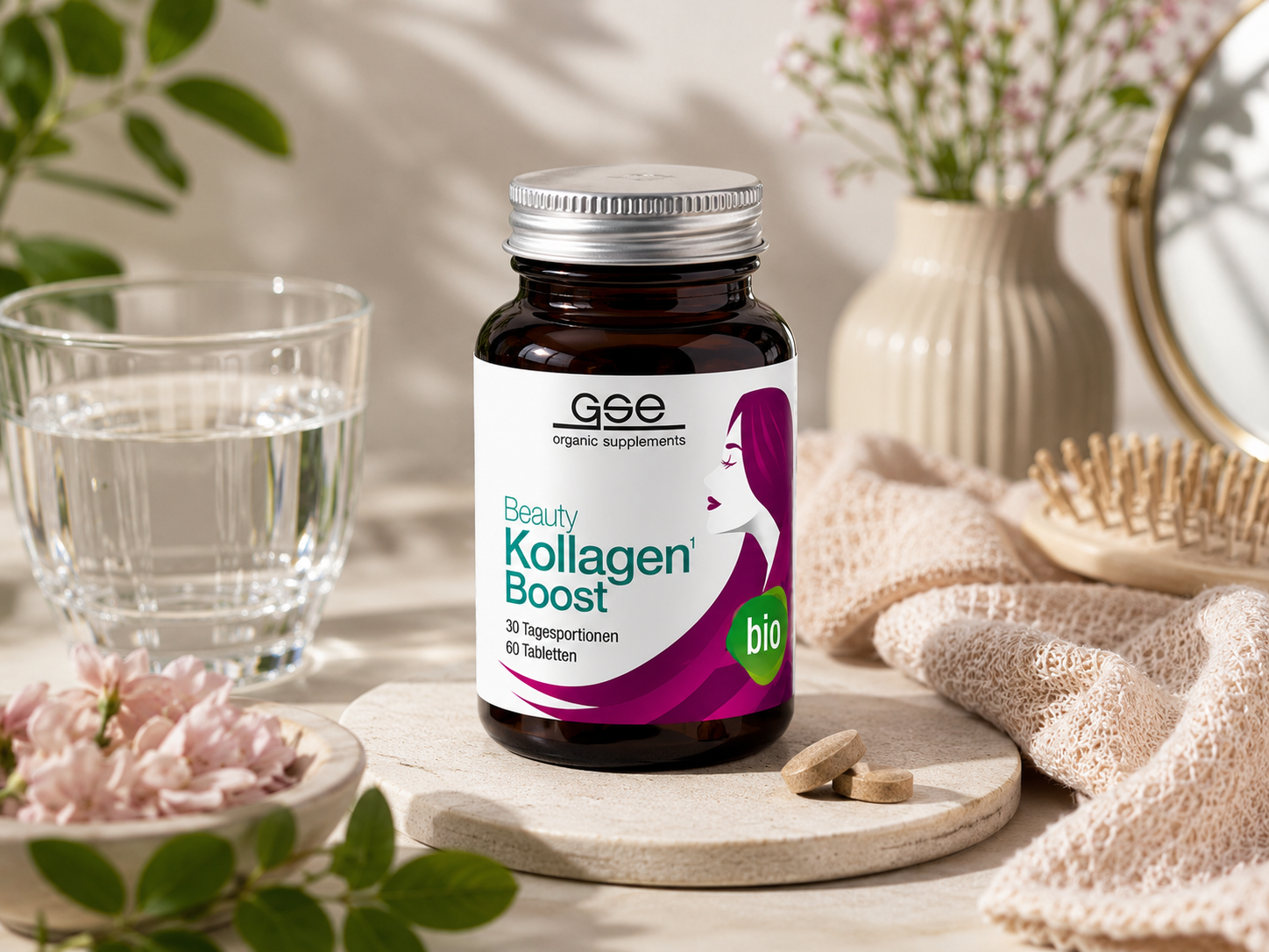Bezlepkový Beauty Kolagen Boost BIO veganský 60 tablet - GSE, eshop.celiakarna.cz